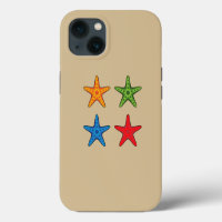 Cute Colourful Cartoon Starfish Set