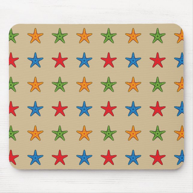 Cute Colourful Cartoon Starfish Set Mouse Mat (Front)