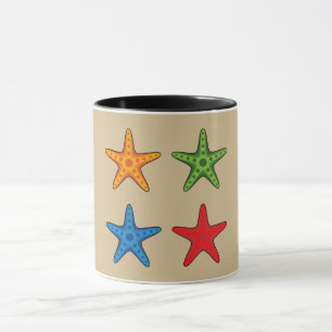 Cute Colourful Cartoon Starfish Set Mug