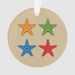 Cute Colourful Cartoon Starfish Set Ornament