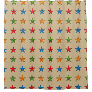 Cute Colourful Cartoon Starfish Set Shower Curtain