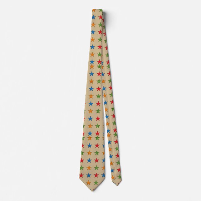 Cute Colourful Cartoon Starfish Set Tie (Front)