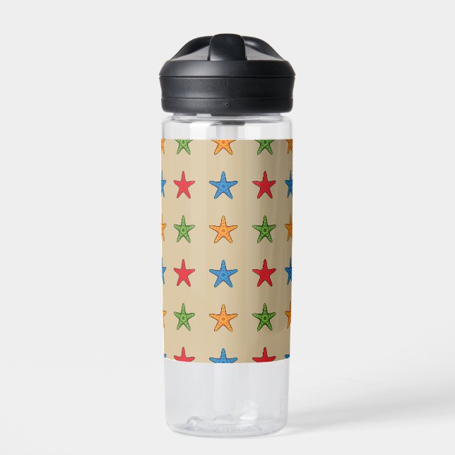 Cute Colourful Cartoon Starfish Set Water Bottle (Front)