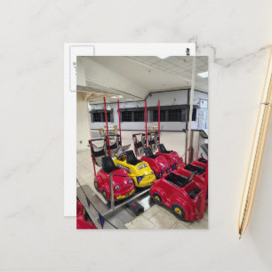 Cute Colourful Carts in Liminal Mall Space Postcard