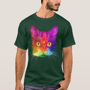 Cute Colourful Cat for Cat Lovers multicolor desig T-Shirt