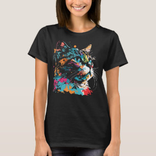 Cute Colourful Cat for Cats Women Men Girls Boys C T-Shirt
