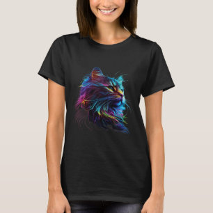 Cute Colourful Cat For Kitten Lovers Art Kitty Cat T-Shirt