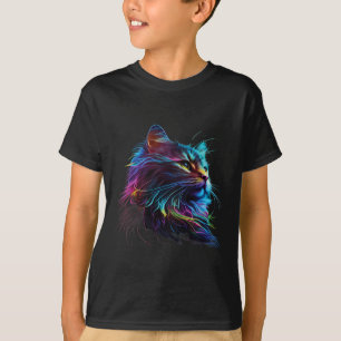 Cute Colourful Cat For Kitten Lovers Art Kitty Cat T-Shirt