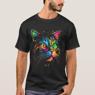 Cute Colourful Cat For Women's Girls Men Boys - Ca T-Shirt