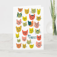 Cute colourful cat pattern HAPPY BIRTHDAY CUSTOM