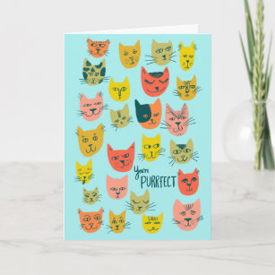 Cute colourful cat pattern HAPPY BIRTHDAY CUSTOM Card
