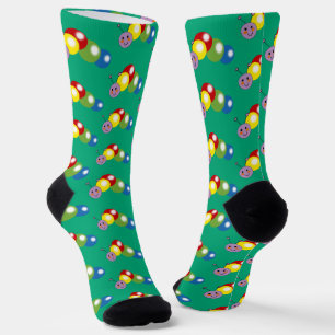 cute colourful caterpillar socks
