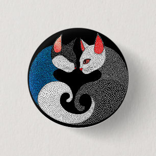 Cute colourful cats 3 cm round badge