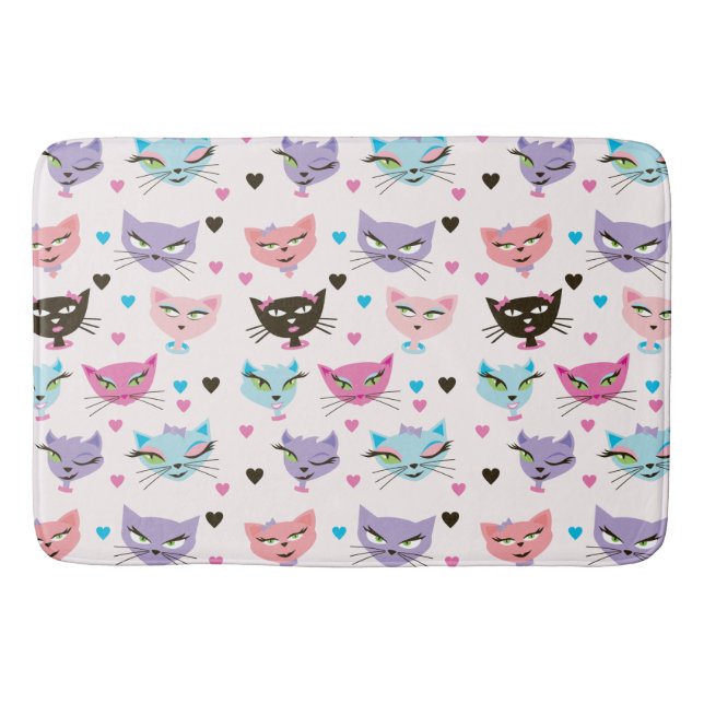 Cute Colourful Cats Bath Mat (Front)