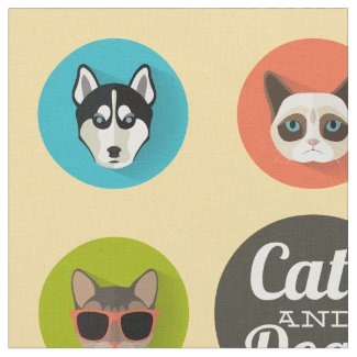 Cute Colourful Cats &amp; Dogs Cartoon Illustration