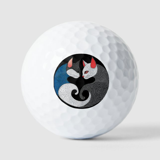 Cute colourful cats golf balls (Front)