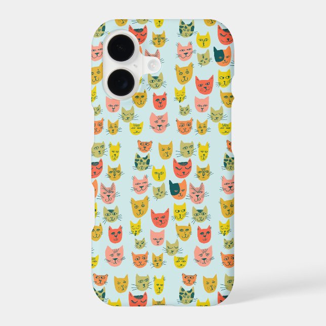 Cute colourful cats pattern on blue (Back)