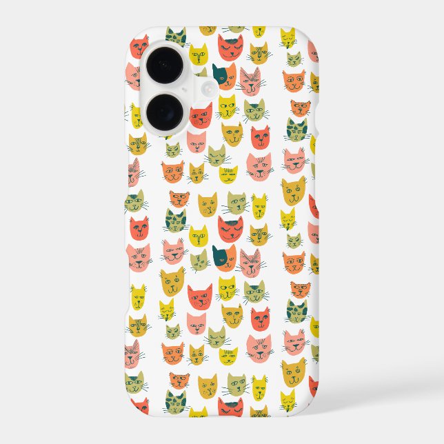 Cute colourful cats pattern on white (Back)