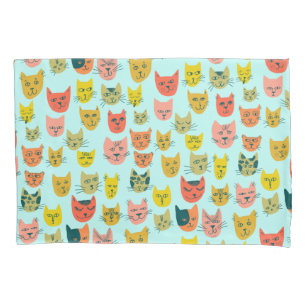 Cute Colourful Cats Pattern Pillowcase
