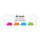 Cute Colourful Cats Return Address