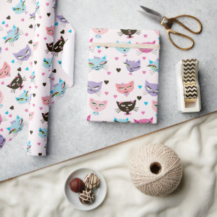 Cute Colourful Cats Wrapping Paper