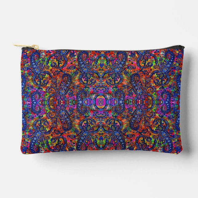 Cute colourful chakra pattern checkbook cover accessory pouch (Front)