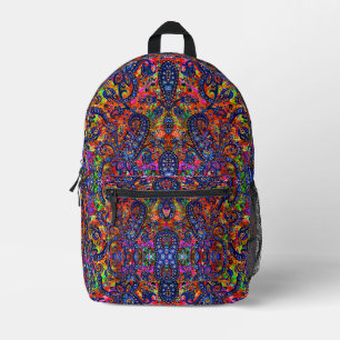 Cute colourful chakra pattern checkbook cover printed backpack
