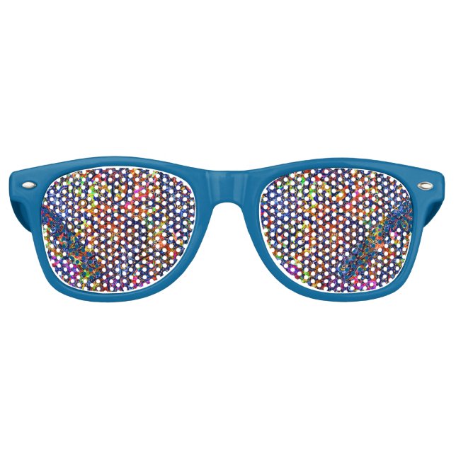 Cute colourful chakra pattern checkbook cover retro sunglasses (Front)