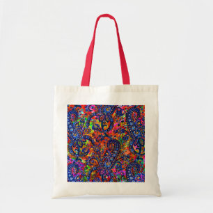 Cute colourful chakra pattern checkbook cover tote bag