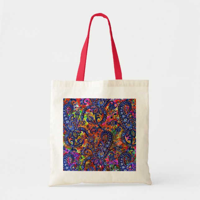 Cute colourful chakra pattern checkbook cover tote bag (Front)
