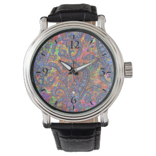 Cute colourful chakra pattern checkbook cover watch