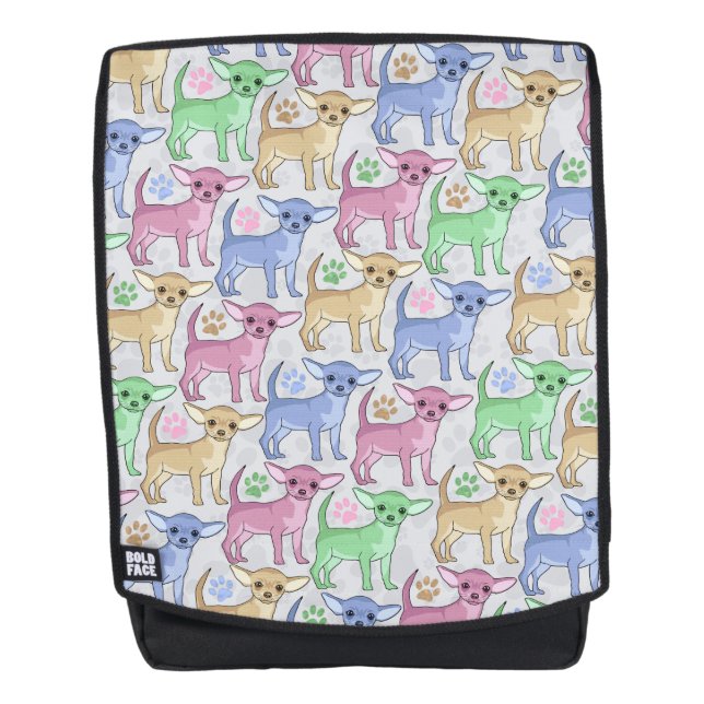 Cute Colourful Chihuahuas Backpack (Front)