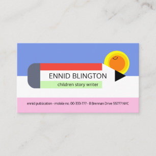 Cute Colourful Children's Pencil Author Business Card