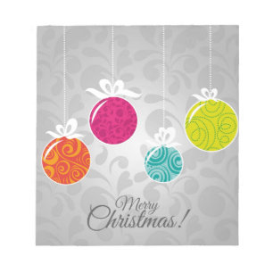 Cute colourful Christmas bauble decorations Notepad
