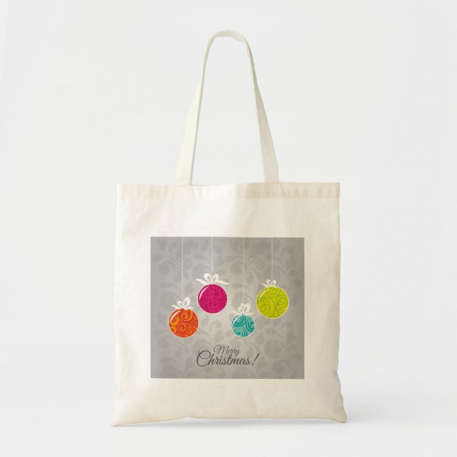 Cute colourful Christmas bauble decorations Tote Bag (Front)