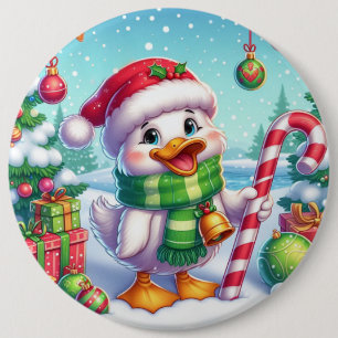 Cute Colourful Christmas duck 6 Cm Round Badge