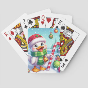 Cute Colourful Christmas Duck Classic Playing Card