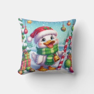 Cute Colourful Christmas duck Cushion