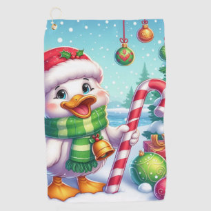 Cute Colourful Christmas duck Golf Towel