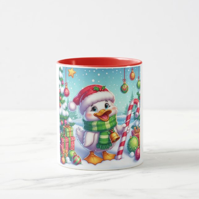 Cute Colourful Christmas duck Mug (Center)