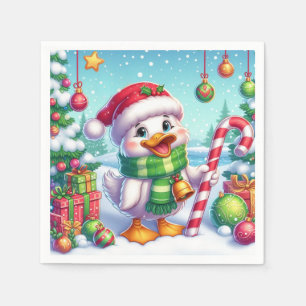Cute Colourful Christmas duck Napkin