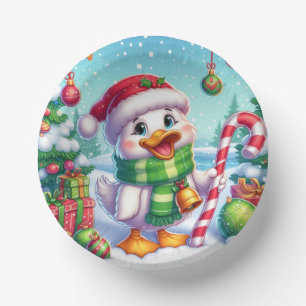 Cute Colourful Christmas duck Paper Plate