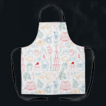 Cute Colourful Christmas Hand Drawn Doodle Pattern Apron<br><div class="desc">Cook, bake, and celebrate in festive style! This Cute Colourful Christmas Hand Drawn Doodle Pattern Apron brings holiday cheer straight to the kitchen. Covered in playful, hand-drawn Christmas doodles — from Christmas sweaters, feast, cocktails, gifts and ornaments to stars, mistletoe and tree — this bright and whimsical pattern adds a...</div>