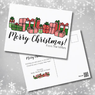Cute Colourful Christmas Holiday Postcard