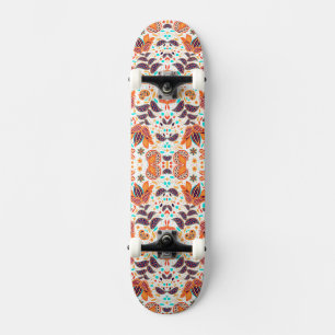 Cute colourful classic floral patterns skateboard