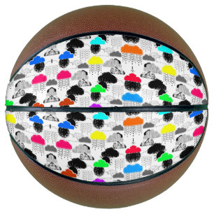 Cute colourful clouds patterns basketball