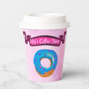 Cute Colourful Coffee Doughnut Shop Paper cup