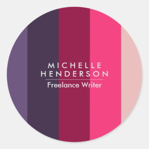 Cute Colourful Colorblock Gradiente Stripes Classic Round Sticker