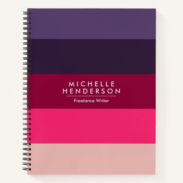 Cute Colourful Colorblock Gradiente Stripes Notebook (Front)