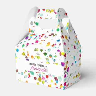 Cute Colourful Confetti 1st Birthday Favour Box